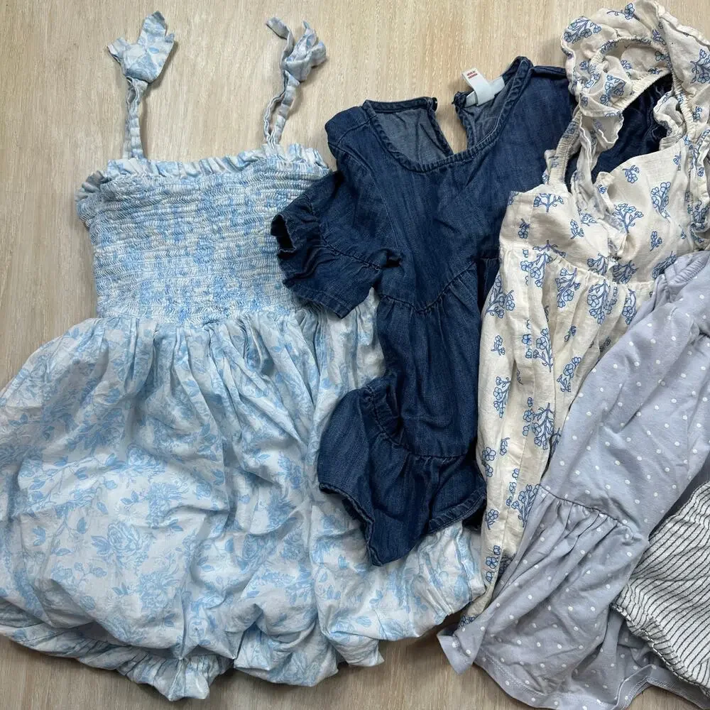 5 Piece Bundle Lot Cat & Jack Calvin Klein Audrey Camille Boho Summer Dress 4T